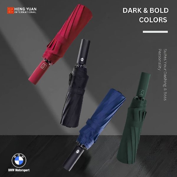 BMW 12 Ribs Heavy Duty Umbrellas For Rain Windproof Automatic Open