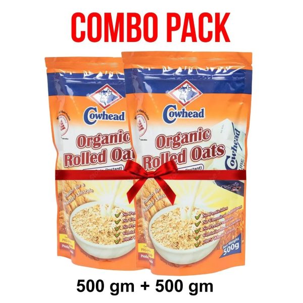 Cowhead Organic Baby Rolled Oats - 500gm + 500gm