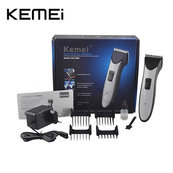 Kemei KM-3909 Professional Rechargeable Cordless Hair Beard Trimmer Clipper Shaver for Men