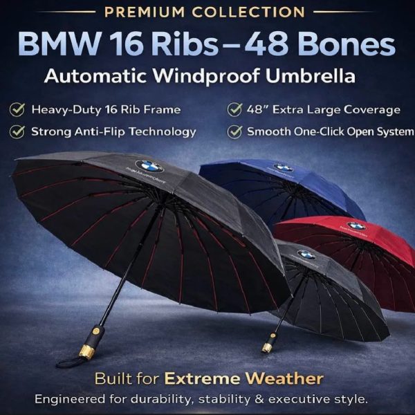 BMW 16 Ribs Umbrella Auto-Open/Close Wind Resistant